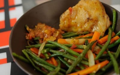 Poêlée de haricots verts aux carottes, à l’ail et à l’oignon