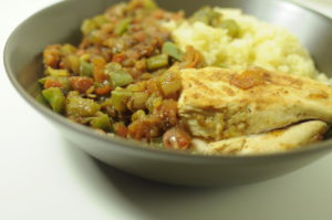 couscous au poulet et à la poelée de légumes sauce soja