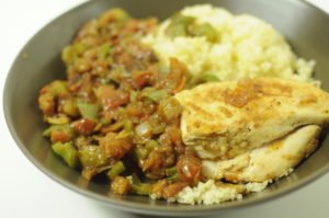 couscous au poulet et à la poelée de légumes sauce soja