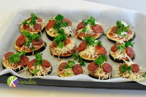 Toast apéritif chorizo aubergine pour vos apéros