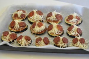 toast apéritif chorizo aubergine gruyere sans celeri