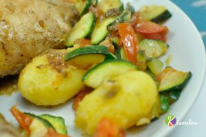 Recette poêlée de pommes de terre courgette