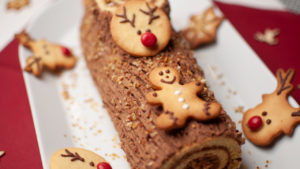 Bûche de Noël Chocolat Noisettes Maison