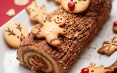 Bûche de Noël Chocolat Noisettes Maison